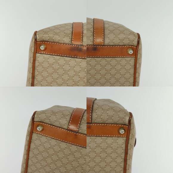 CELINE Macadam Canvas Hand Bag Pvc Beige Gold - Picture 10 of 12